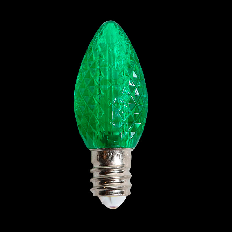 C7 LED Faceted Bulb – Case of 1000 – Green