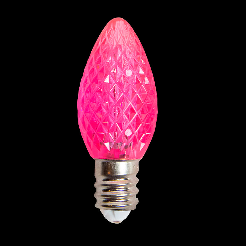 C7 LED Faceted Bulb – Case of 1000 – Pink