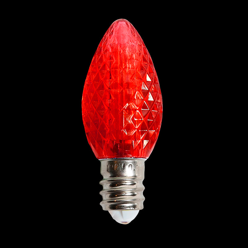 C7 LED Faceted Bulb – Case of 1000 – Red