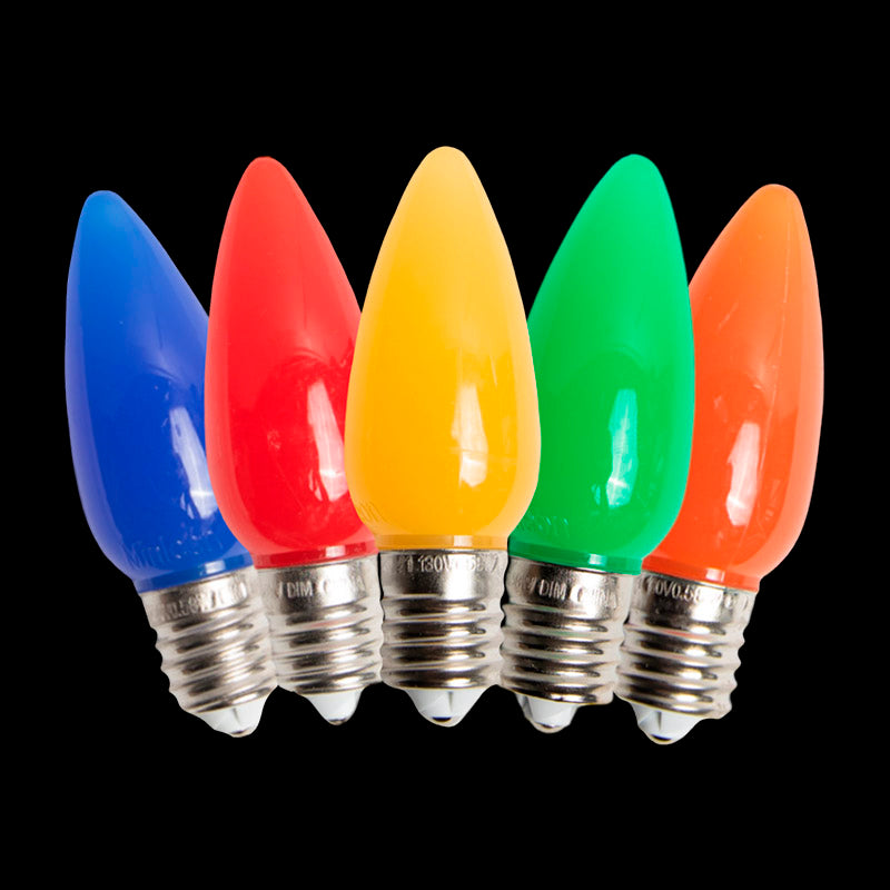 C9 Opaque Bulb – Case of 500 – Multi (R/G/Y/B/O)
