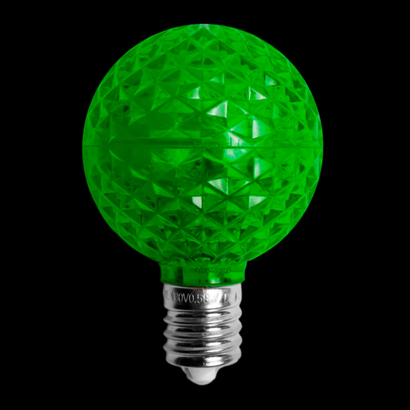 G50 LED Faceted Bulb – Case of 250 – Green