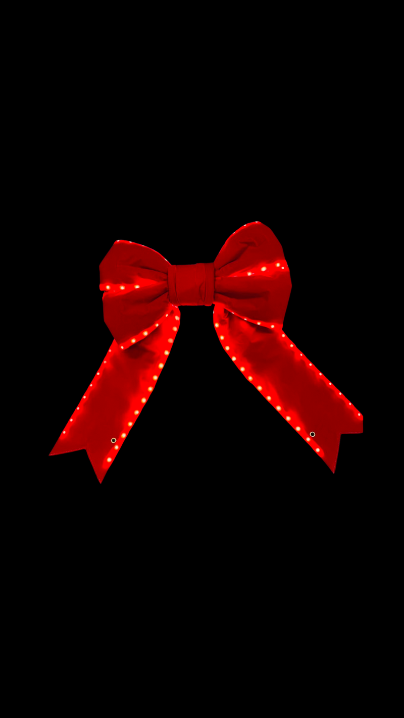 24" PRE LIT Red Velvet Bow – Case of 2 – Default Title