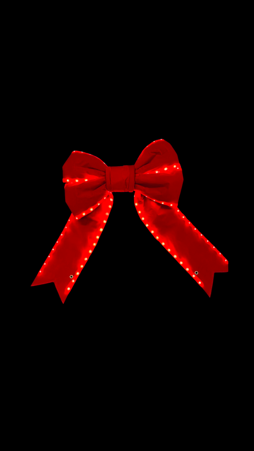24" PRE LIT Red Velvet Bow – Case of 2 – Default Title
